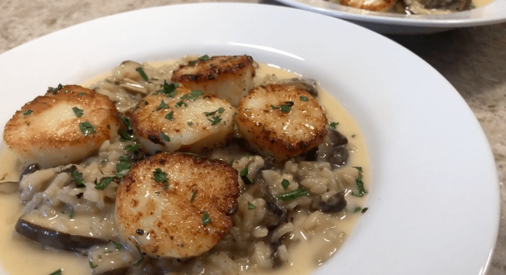 scallops over rice